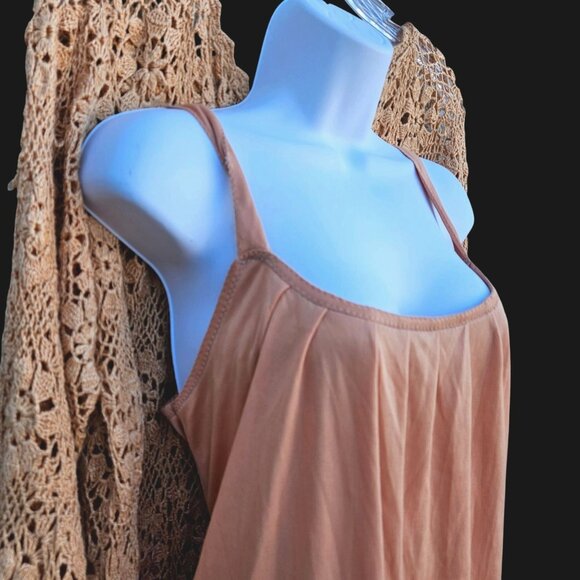 70s Hand Crochet Neutral Beige Maxi Floral Bell Sleeve Boho Volup XL–5X NWOT - Picture 4 of 12